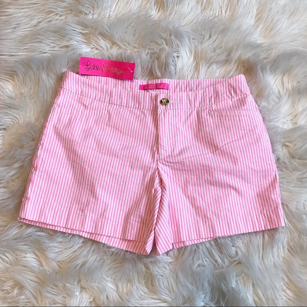 NWT Lilly Pulitzer Pink Seersucker Kelly Shorts